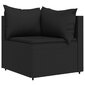 vidaXL dārza stūra dīvāni ar spilveniem, 2 gab., melna PE rotangpalma цена и информация | Dārza krēsli | 220.lv