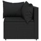vidaXL dārza stūra dīvāni ar spilveniem, 2 gab., melna PE rotangpalma цена и информация | Dārza krēsli | 220.lv
