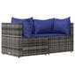 vidaXL dārza stūra dīvāni ar spilveniem, 2 gab., pelēka PE rotangpalma cena un informācija | Dārza krēsli | 220.lv