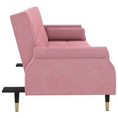 vidaXL dīvāngulta ar spilveniem, rozā samts cena un informācija | Dīvāni | 220.lv