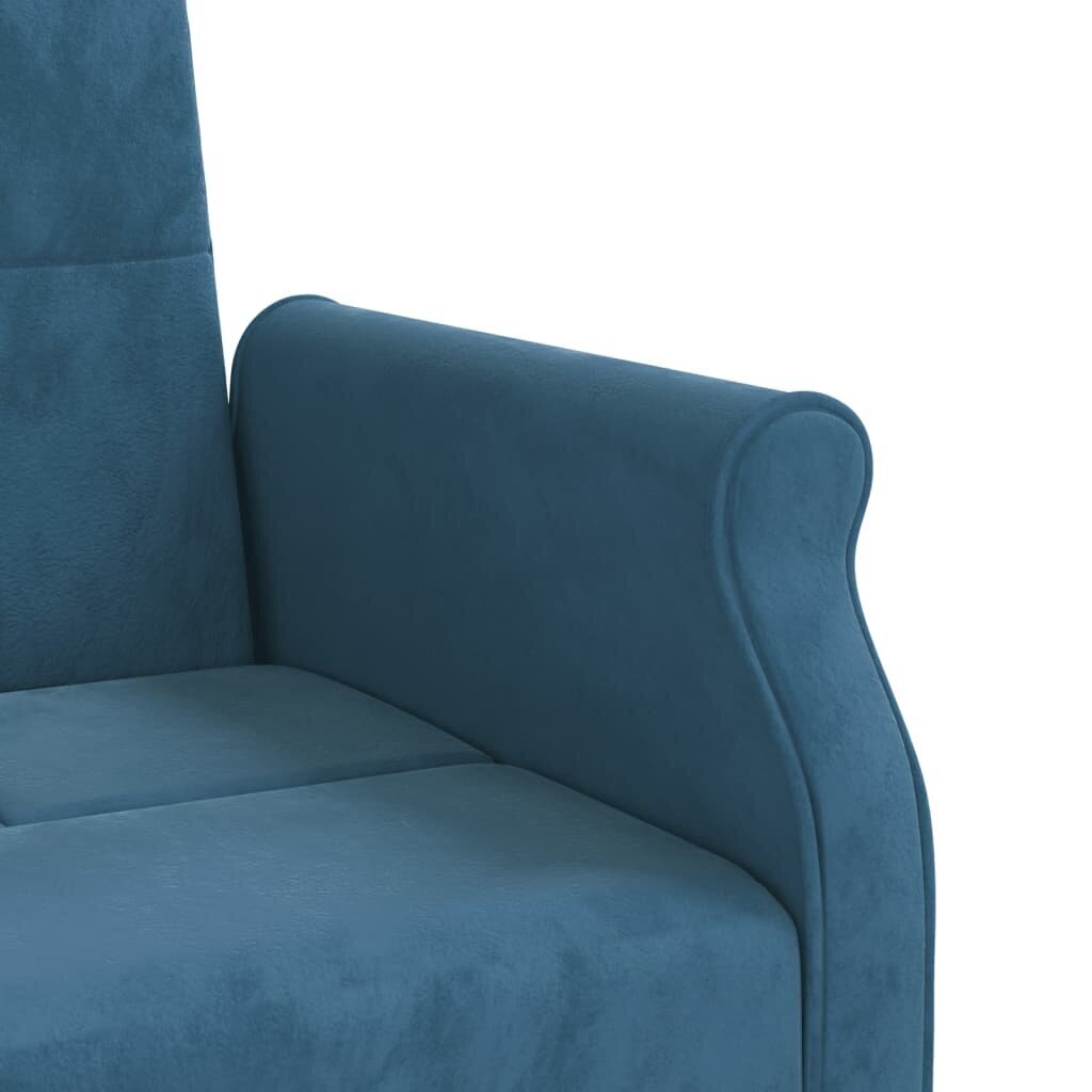 vidaXL dīvāngulta ar spilveniem, zils samts cena un informācija | Dīvāni | 220.lv