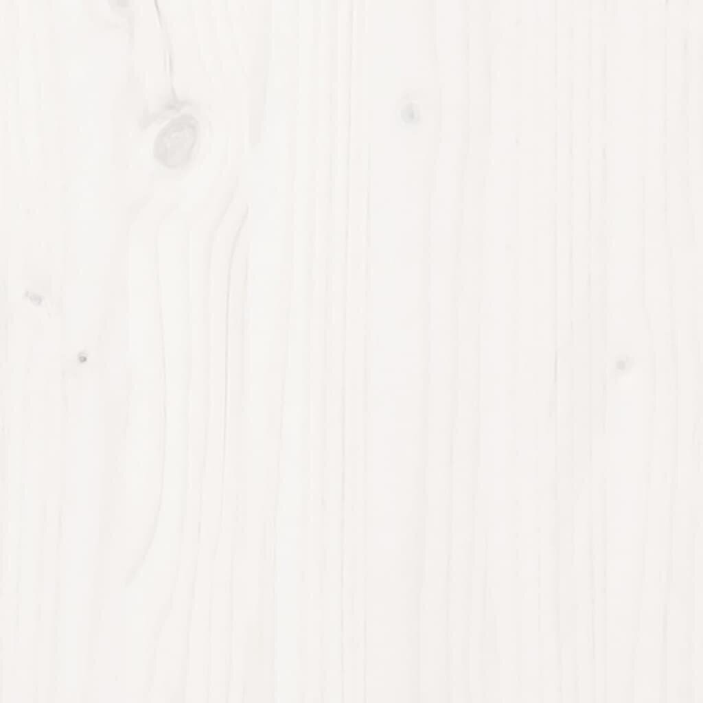 vidaXL kafijas galdiņš, balts, Ø 35x35 cm, priedes masīvkoks cena un informācija | Žurnālgaldiņi | 220.lv