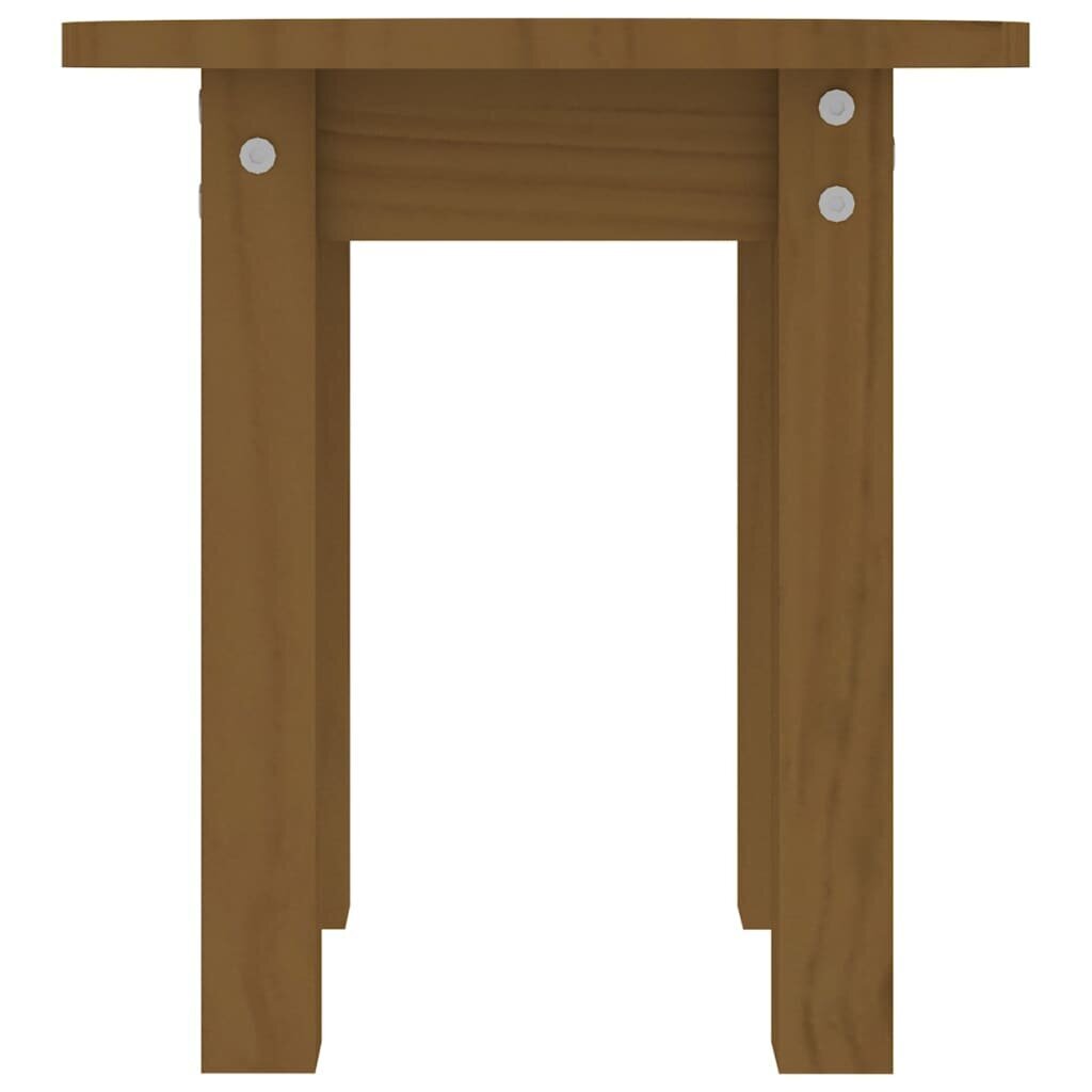 vidaXL kafijas galdiņš, medus brūns, Ø 35x35 cm, priedes masīvkoks cena un informācija | Žurnālgaldiņi | 220.lv