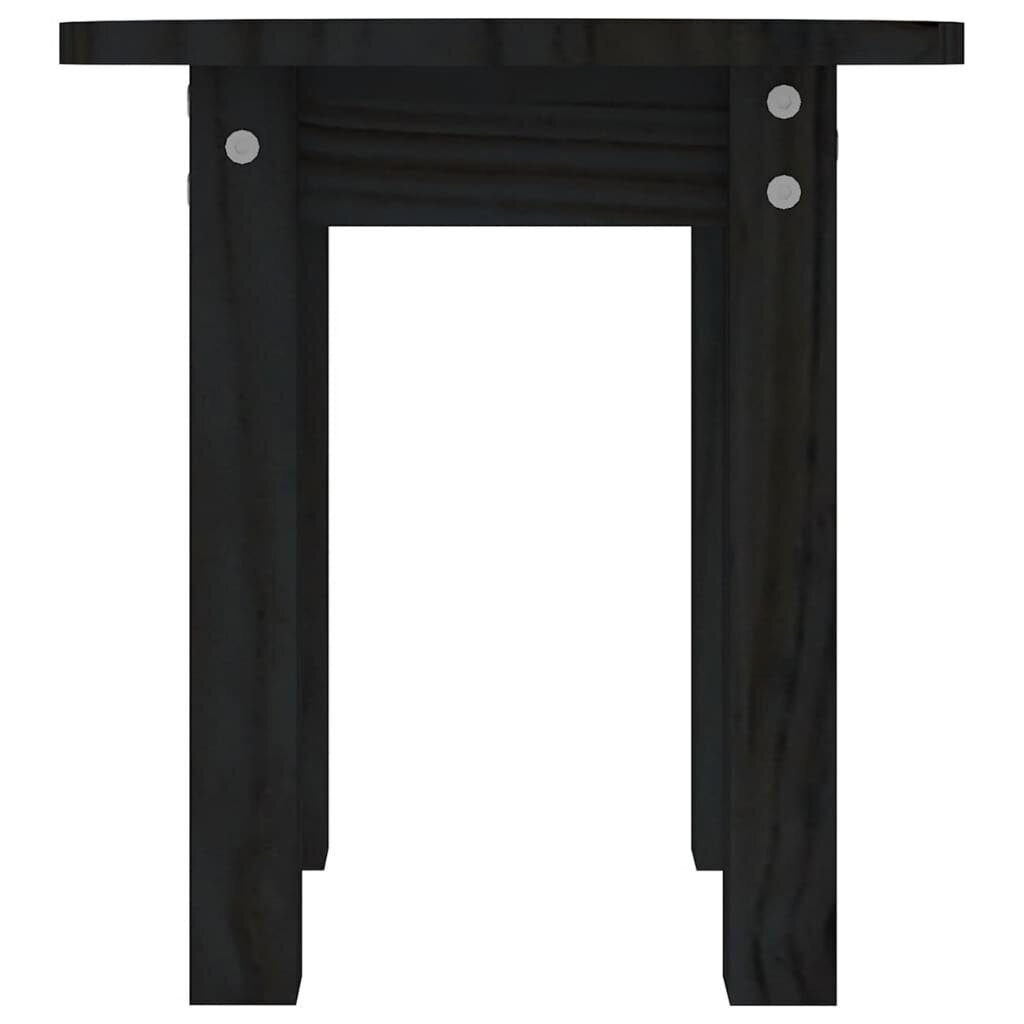 vidaXL kafijas galdiņš, melns, Ø 35x35 cm, priedes masīvkoks cena un informācija | Žurnālgaldiņi | 220.lv