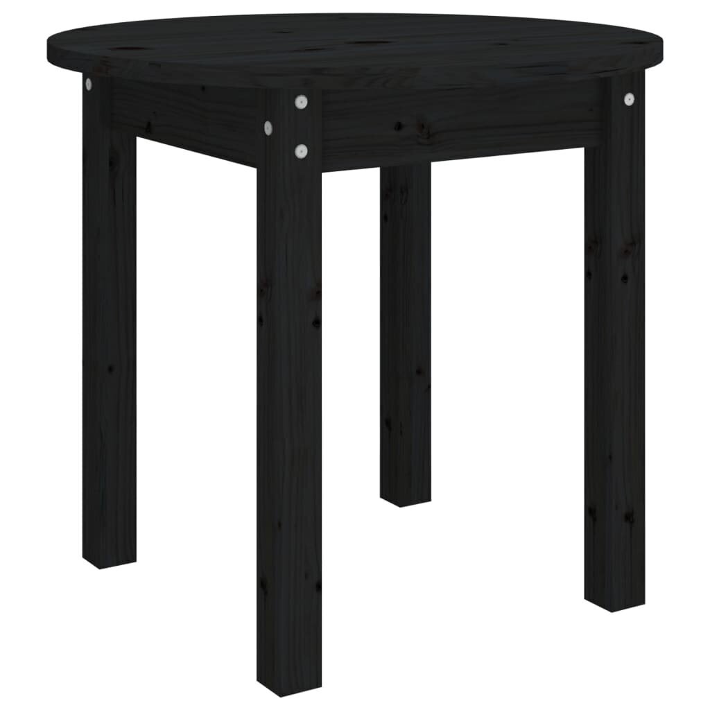 vidaXL kafijas galdiņš, melns, Ø 45x40 cm, priedes masīvkoks cena un informācija | Žurnālgaldiņi | 220.lv