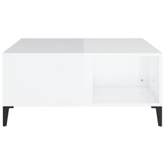 vidaXL kafijas galdiņš, spīdīgi balts, 80x80x36,5cm, inženierijas koks cena un informācija | Žurnālgaldiņi | 220.lv