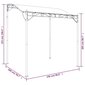 vidaXL nojume, antracītpelēka, 2x2,3 m, 180 g/m², audums un tērauds cena un informācija | Dārza nojumes un lapenes | 220.lv