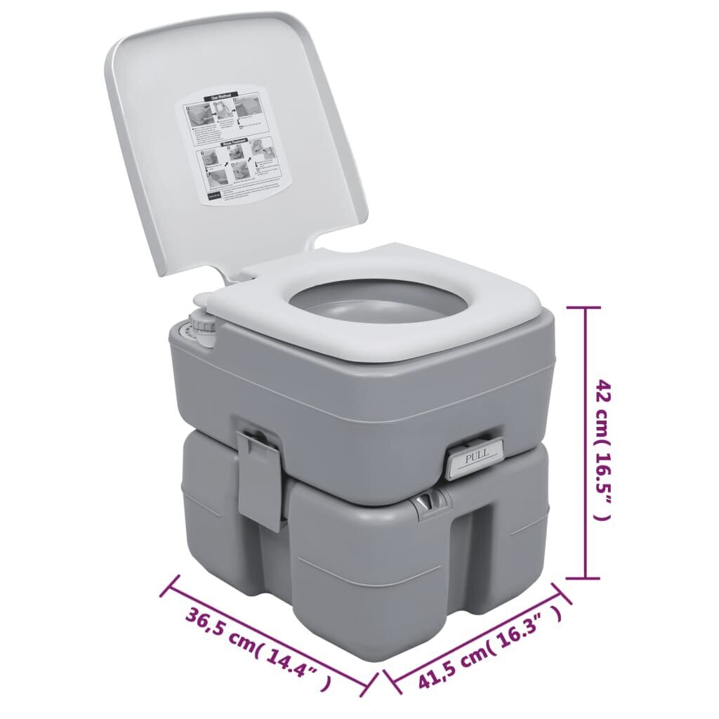 vidaXL pārnēsājama kempinga tualete ar izlietni cena un informācija |  Tūrisma mēbeles | 220.lv