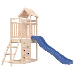 vidaXL rotaļu mājiņa ar slidkalniņu un klinšu sienu, priedes masīvkoks cena un informācija | vidaXL Rotaļlietas, bērnu preces | 220.lv