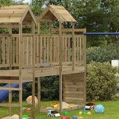 vidaXL rotaļu tornis, klinšu siena, 53x110,5x214 cm, impregnēta priede cena un informācija | Bērnu rotaļu laukumi, mājiņas | 220.lv