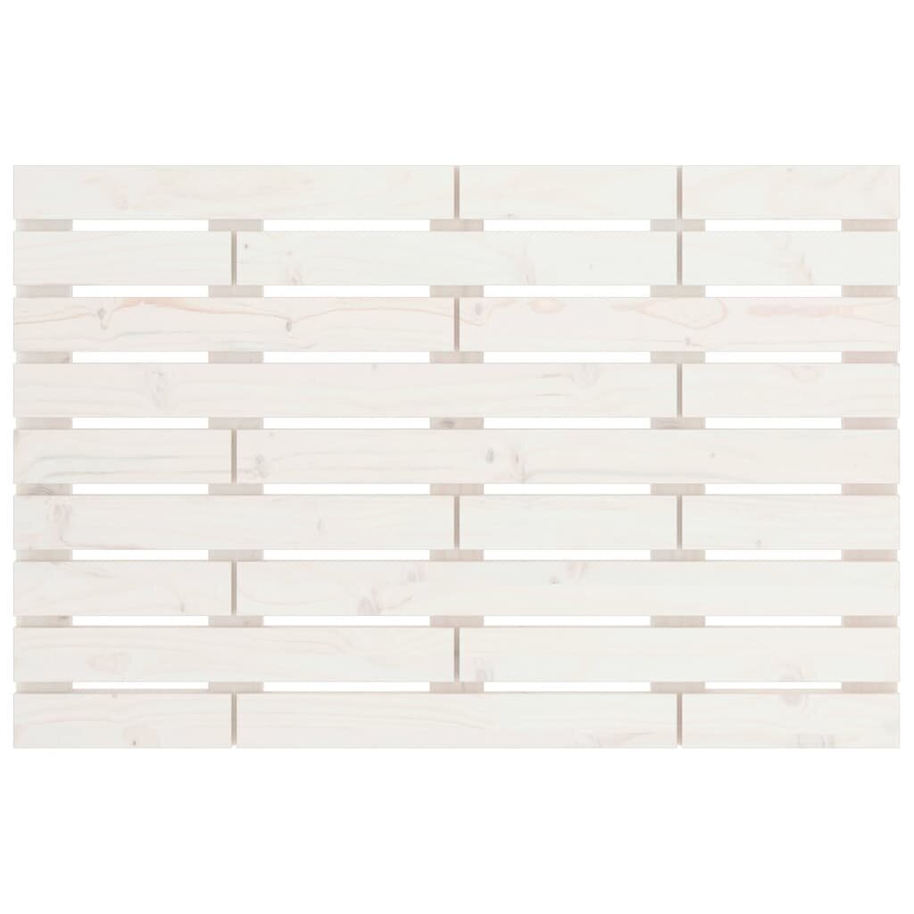 vidaXL sienas galvgalis, balts, 106x3x63 cm, priedes masīvkoks cena un informācija | Gultas | 220.lv