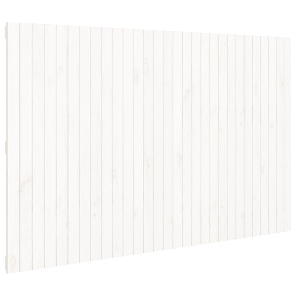 vidaXL sienas galvgalis, balts, 185x3x110 cm, priedes masīvkoks cena un informācija | Gultas | 220.lv