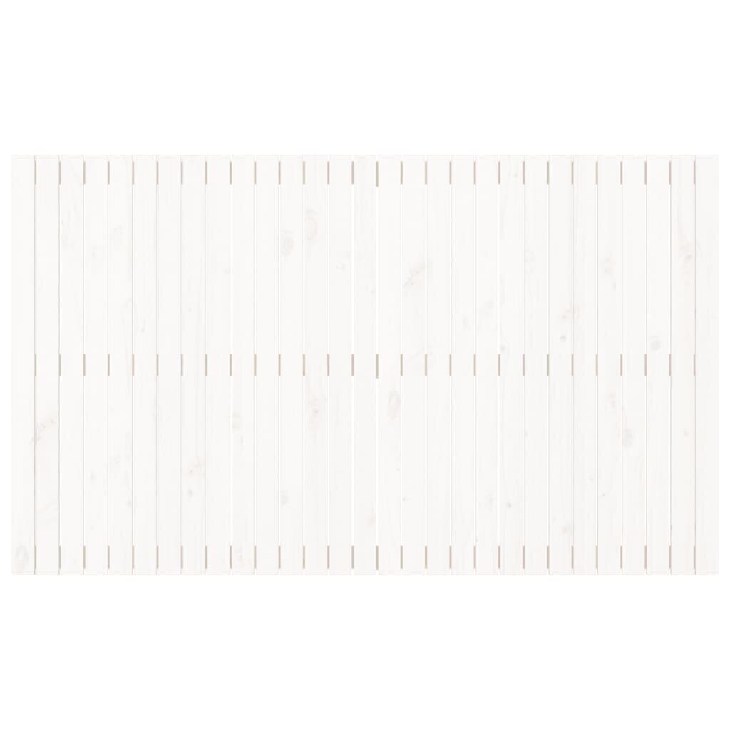 vidaXL sienas galvgalis, balts, 185x3x110 cm, priedes masīvkoks cena un informācija | Gultas | 220.lv