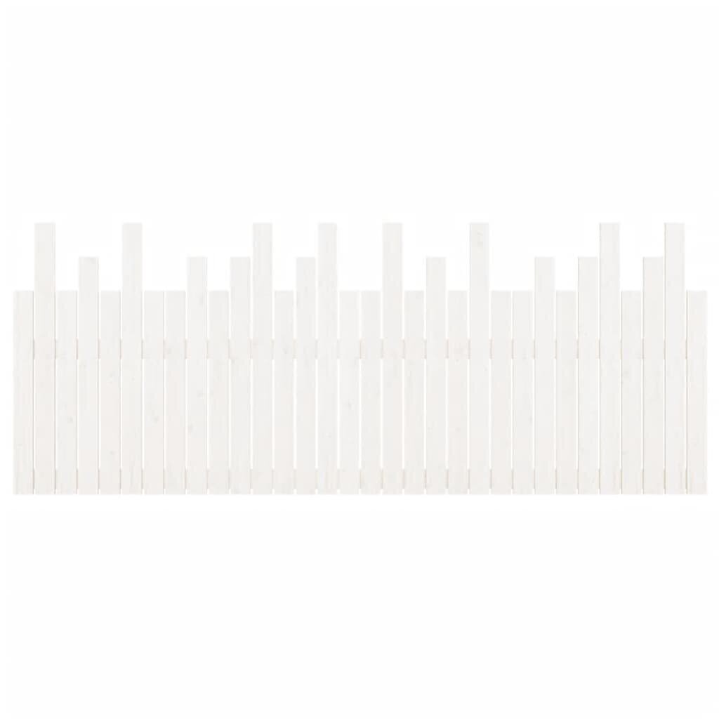 vidaXL sienas galvgalis, balts, 204x3x80 cm, priedes masīvkoks cena un informācija | Gultas | 220.lv