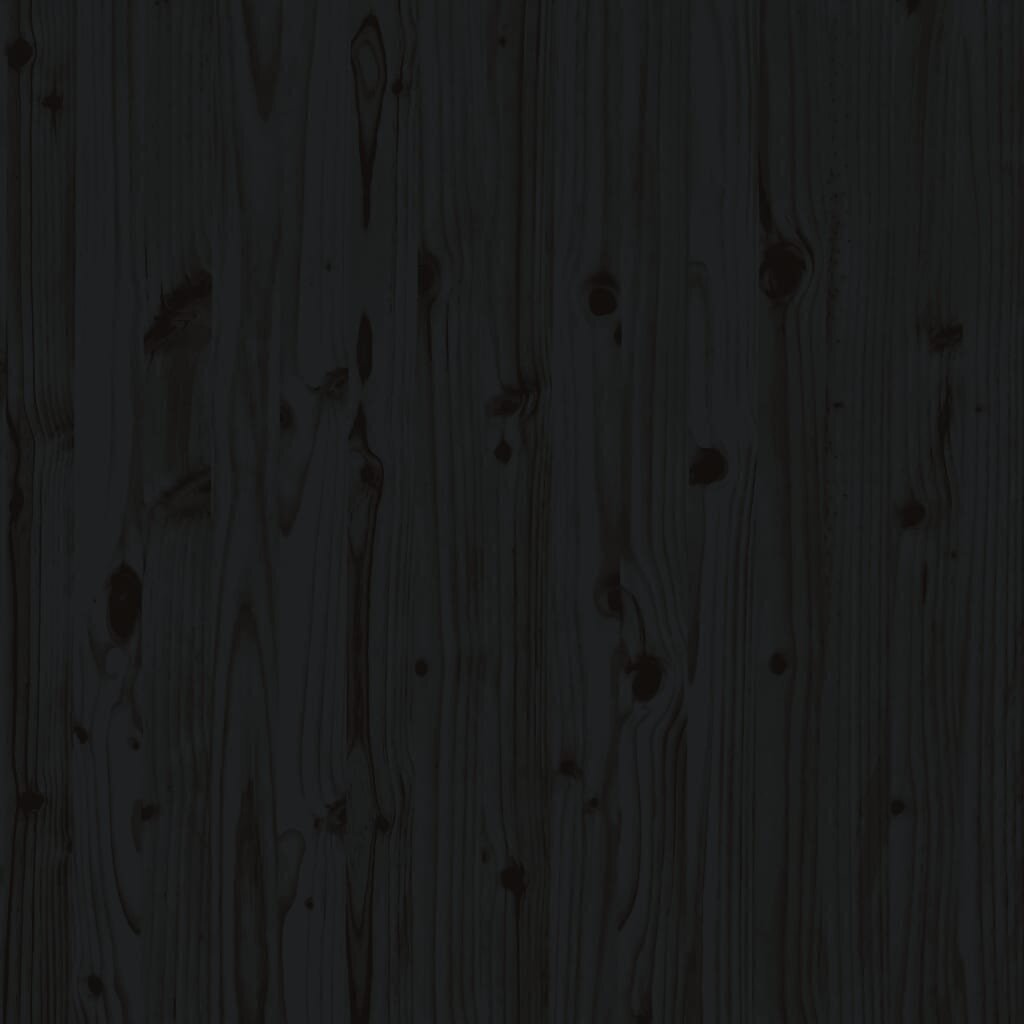 vidaXL sienas galvgalis, melns, 146x3x91,5 cm, priedes masīvkoks cena un informācija | Gultas | 220.lv