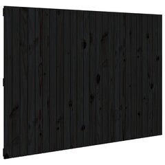 vidaXL sienas galvgalis, melns, 159,5x3x110 cm, priedes masīvkoks cena un informācija | Gultas | 220.lv