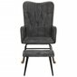 vidaXL šūpuļkrēsls ar kājsoliņu, melns vintāžas audums цена и информация | Atpūtas krēsli | 220.lv