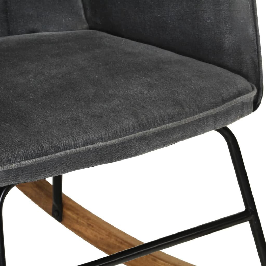 vidaXL šūpuļkrēsls ar kājsoliņu, melns vintāžas audums цена и информация | Atpūtas krēsli | 220.lv