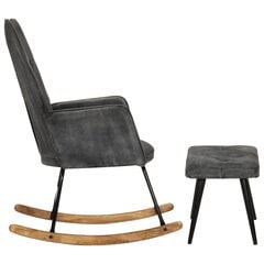 vidaXL šūpuļkrēsls ar kājsoliņu, melns vintāžas audums cena un informācija | Atpūtas krēsli | 220.lv