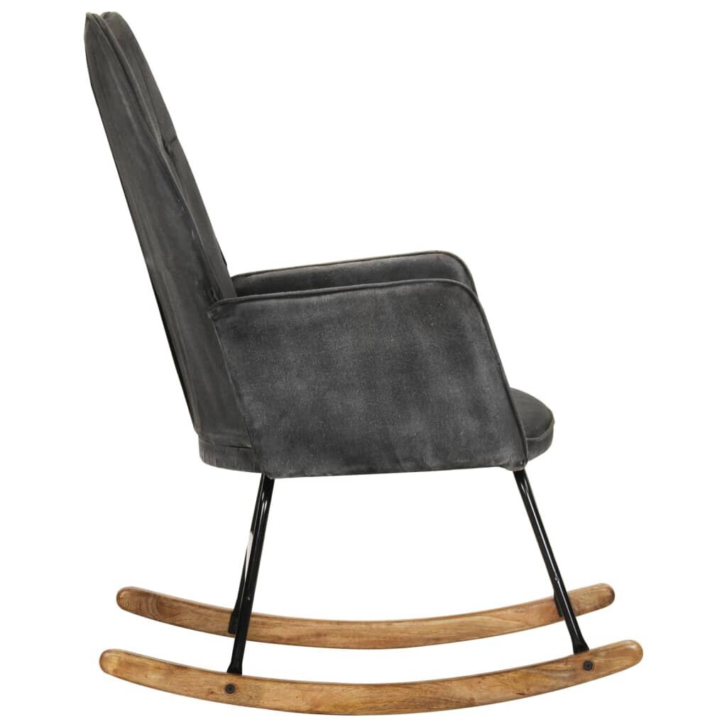 vidaXL šūpuļkrēsls, melns vintāžas audums cena un informācija | Atpūtas krēsli | 220.lv