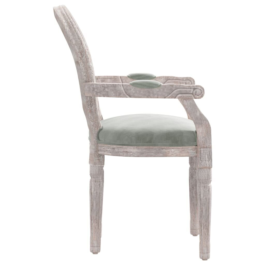 vidaXL virtuves krēsls, 54x56x96,5 cm, gaiši pelēks samts цена и информация | Virtuves un ēdamistabas krēsli | 220.lv