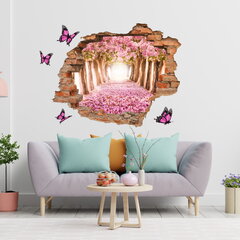 Интерьерная наклейка 3D Розовые бабочки цена и информация | Декоративные наклейки | 220.lv