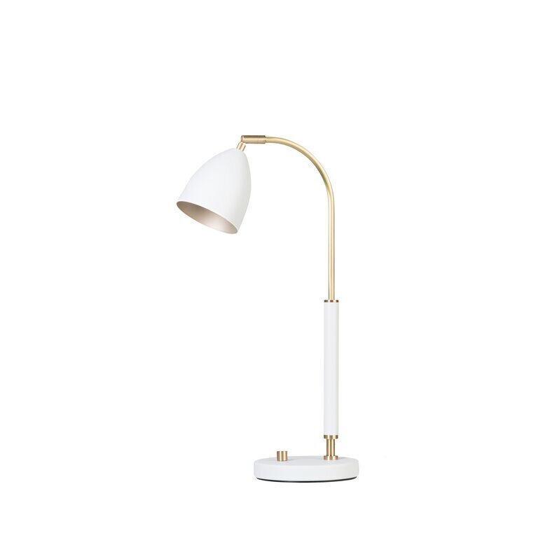 Belid galda lampa metāla balta/masīvkoka 407691 cena un informācija | Galda lampas | 220.lv