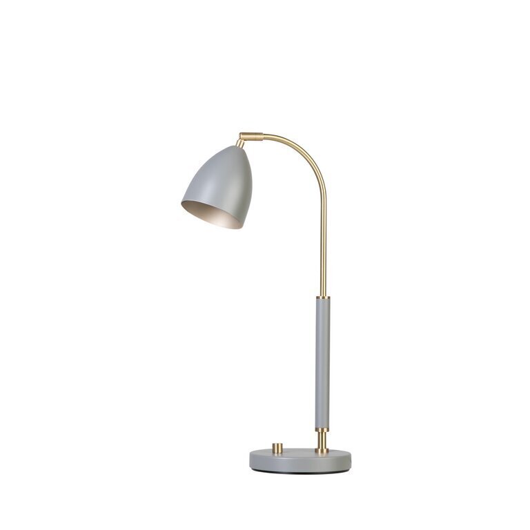 Belid galda lampa metāla silti pelēka/masīvkoks 407694 cena un informācija | Galda lampas | 220.lv