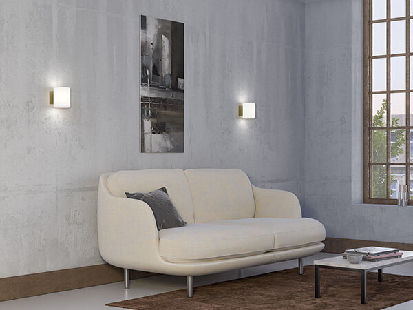 Herstal sienas lampa Metāls/Klase Satīna misiņš/Opal stikls HB3036000105 cena un informācija | Sienas lampas | 220.lv