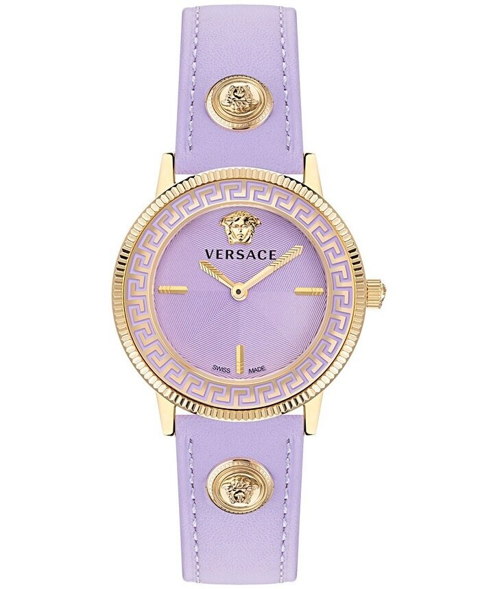 Sieviešu pulkstenis Versace V-Tribute Leather Purple cena un informācija | Sieviešu pulksteņi | 220.lv
