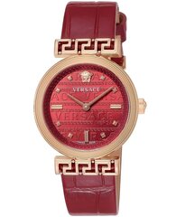 Sieviešu pulkstenis Versace Meander Leather Red cena un informācija | Sieviešu pulksteņi | 220.lv
