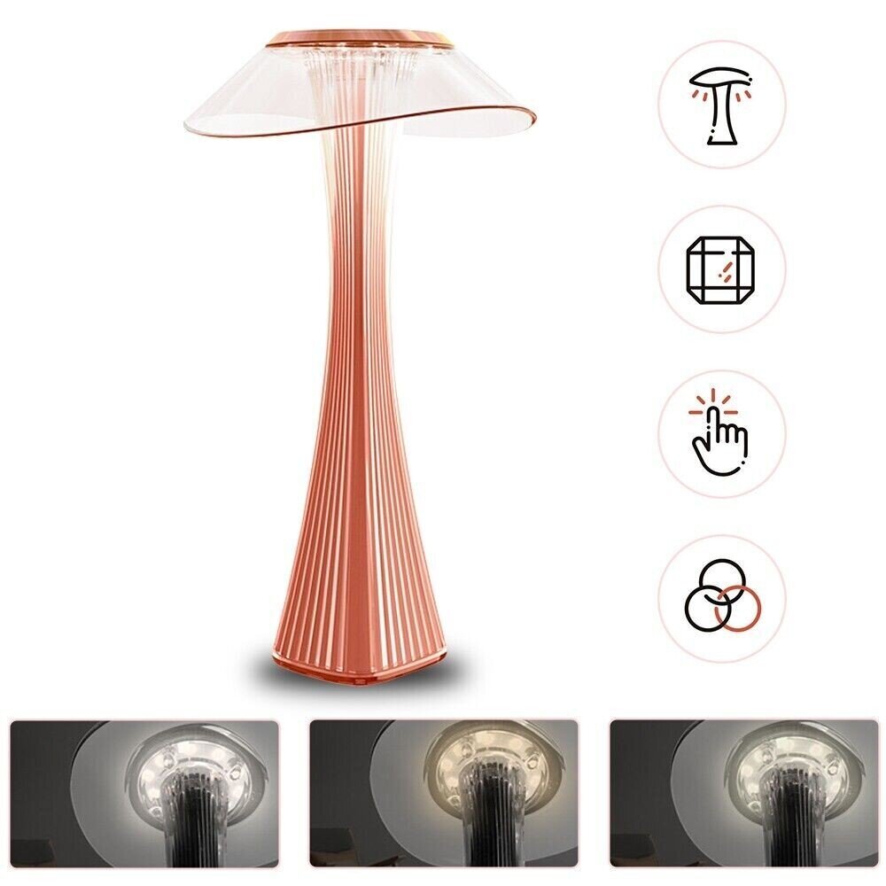 Bezvadu akrila galda lampa GREY SHDE 27,4 cm цена и информация | Galda lampas | 220.lv