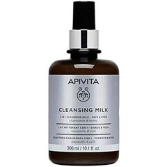 Attīrošais pieniņš Apivita 3 in 1 Cleansing Milk for Face & Eyes, 300 ml cena un informācija | Sejas ādas kopšana | 220.lv