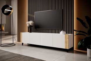 Skapis RTV FARO 200x42x52 matēts balts + craft ozols cena un informācija | TV galdiņi | 220.lv