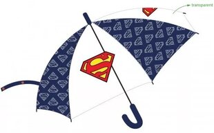 Supermena bērnu caurspīdīgs lietussargs (pusautomātisks) Ø80 cm cena un informācija | Bērnu aksesuāri | 220.lv