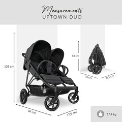 Спортивная коляска для близнецов Hauck Uptown Duo 2023, black цена и информация | Коляски | 220.lv