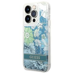 Guess GUHCP14XLFLSN iPhone 14 Pro Max 6,7" zielony|green hardcase Flower Liquid Glitter cena un informācija | Telefonu vāciņi, maciņi | 220.lv