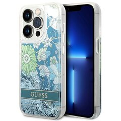 Guess GUHCP14XLFLSN iPhone 14 Pro Max 6,7" zielony|green hardcase Flower Liquid Glitter cena un informācija | Telefonu vāciņi, maciņi | 220.lv