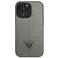 Guess GUHCP14XPSATLG iPhone 14 Pro Max 6,7" srebrny|silver hardcase SaffianoTriangle Logo cena un informācija | Telefonu vāciņi, maciņi | 220.lv