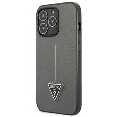 Guess GUHCP14XPSATLG iPhone 14 Pro Max 6,7" srebrny|silver hardcase SaffianoTriangle Logo цена и информация | Чехлы для телефонов | 220.lv