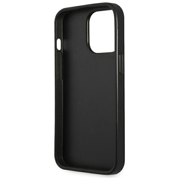 Guess GUHCP14XPSATLK iPhone 14 Pro Max 6,7" czarny|black hardcase SaffianoTriangle Logo cena un informācija | Telefonu vāciņi, maciņi | 220.lv