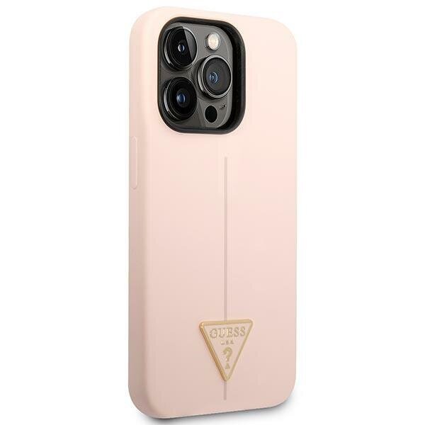 Guess GUHCP14XSLTGP iPhone 14 Pro Max 6,7" różowy|pink hardcase Silicone Triangle цена и информация | Telefonu vāciņi, maciņi | 220.lv