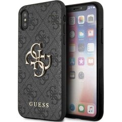 Guess GUHCPX4GMGGR iPhone X|XS szary|grey hardcase 4G Big Metal Logo cena un informācija | Telefonu vāciņi, maciņi | 220.lv