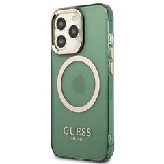 Guess GUHMP13LHTCMA iPhone 13 Pro | 13 6,1" zielony|khaki hard case Gold Outline Translucent MagSafe цена и информация | Чехлы для телефонов | 220.lv