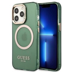 Guess GUHMP13LHTCMA iPhone 13 Pro | 13 6,1" zielony|khaki hard case Gold Outline Translucent MagSafe цена и информация | Чехлы для телефонов | 220.lv