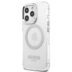 Guess GUHMP13LHTRMS iPhone 13 Pro | 13 6,1" srebrny|silver hard case Metal Outline Magsafe cena un informācija | Telefonu vāciņi, maciņi | 220.lv