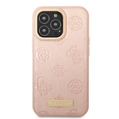 Guess GUHMP13LSAPSTP iPhone 13 Pro | 13 6,1" różowy|pink hardcase Peony Logo Plate MagSafe cena un informācija | Telefonu vāciņi, maciņi | 220.lv