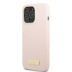 Guess GUHMP13LSPLP iPhone 13 Pro | 13 6,1" różowy|pink hard case Silicone Logo Plate MagSafe cena un informācija | Telefonu vāciņi, maciņi | 220.lv