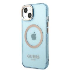 Guess GUHMP13MHTCMB iPhone 13 6,1" niebieski|blue hard case Gold Outline Translucent MagSafe цена и информация | Чехлы для телефонов | 220.lv