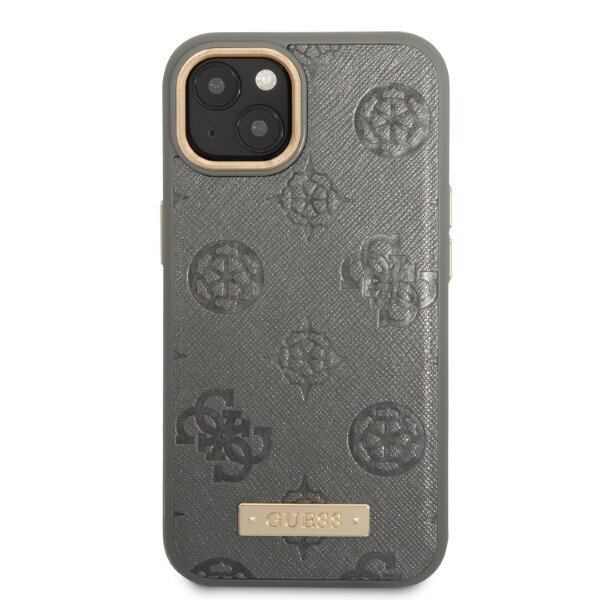 Guess GUHMP13MSAPSTG iPhone 13 6,1" szary|grey hardcase Peony Logo Plate MagSafe цена и информация | Telefonu vāciņi, maciņi | 220.lv